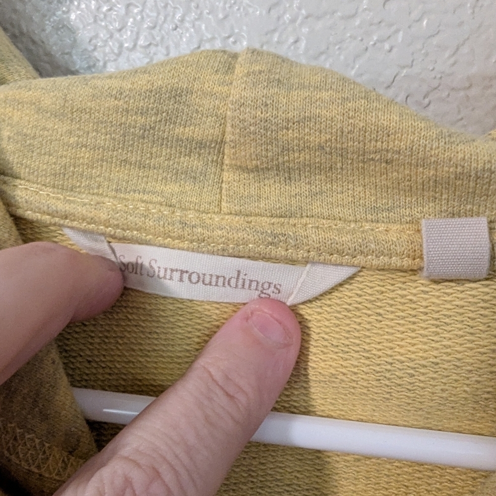 Soft Surroundings,Yellow Hooded Sweater,Size M - Picture 5 of 5